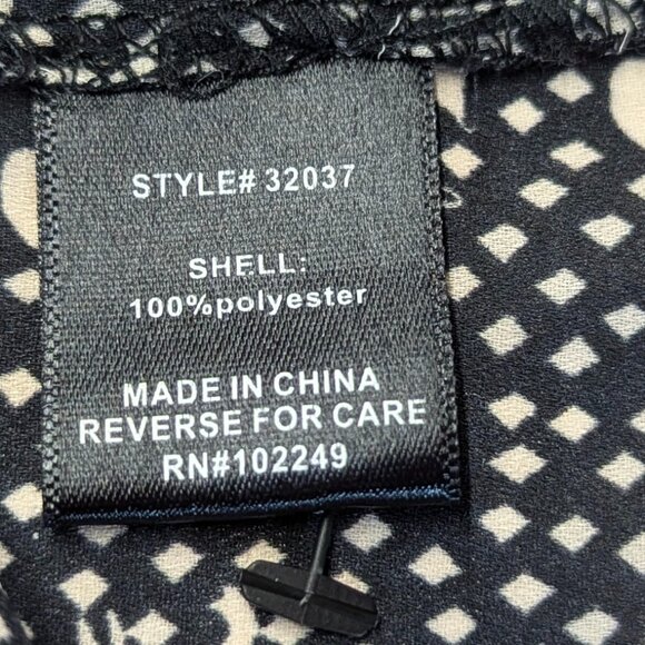 Pixley Size Small Black and Cream Elephant Print Blouse - Picture 6 of 13